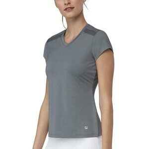 Fila women simply smashing v neck cap sleeve tshirt New With Tags